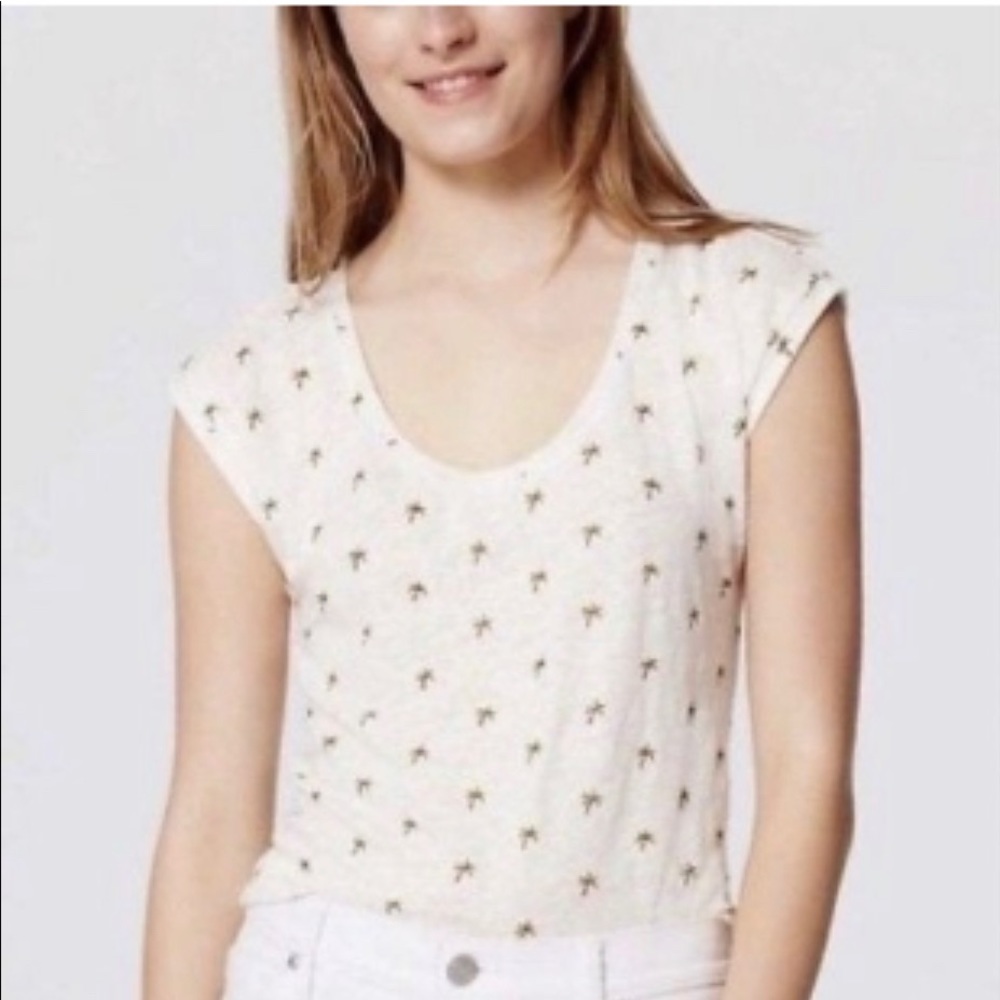 Loft palm tree linen shirt